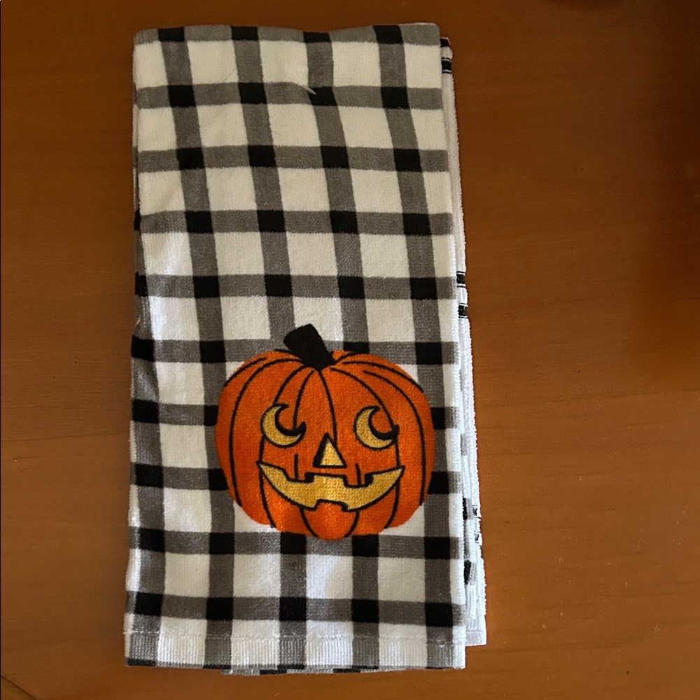 Halloween Pumpkin Checkered Towel set